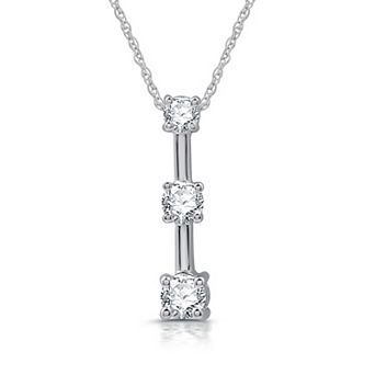Diamond Essentials Sterling Silver 1/2 Carat T.W. Lab-Grown Diamond Bar Pendant Necklace
