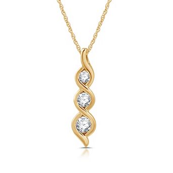 Diamond Essentials 14k Gold Over Sterling Silver 1/2 Carat T.W. Lab-Grown Diamond Twist Drop Pendant Necklace