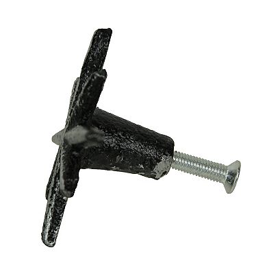 Set of 6 Antique Silver Finish Mid Century Modern Starburst Drawer Pulls Knobs