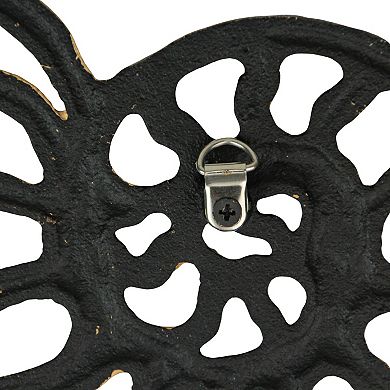 Nautilus Shell Trivet Distressed Gold Finish, Heat-Resistant, Coastal Decor