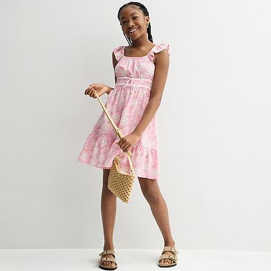 Girls 6-20 SO® Tie Front Flutter Sleeve Dress in Regular & Plus Size