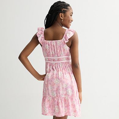 Girls 6-20 SO® Tie Front Flutter Sleeve Dress in Regular & Plus Size