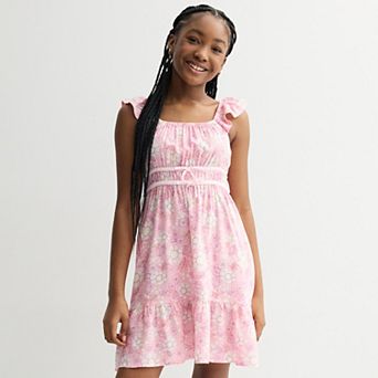 Girls 6-20 SO® Tie Front Flutter Sleeve Dress in Regular & Plus Size