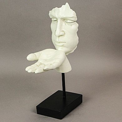 12in Resin Blowing A Kiss Decorative Sculpture W/ Museum Base Home Decor Statue