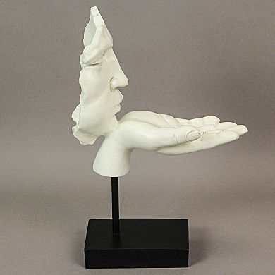 12in Resin Blowing A Kiss Decorative Sculpture W/ Museum Base Home Decor Statue