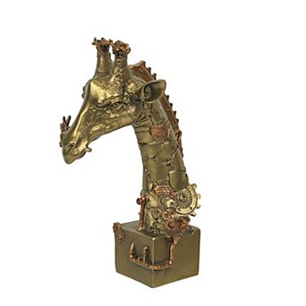 Resin Bronze Finish Steampunk Giraffe Sculpture Home Decor Statue Figurine Art