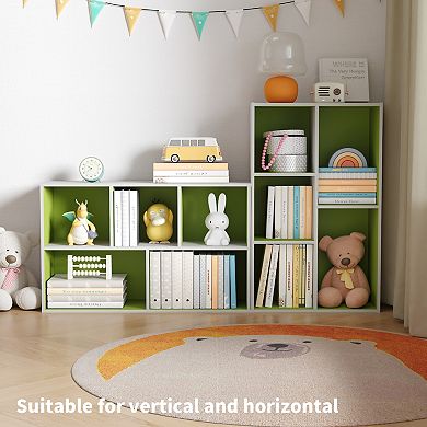 Furinno 5-Cube 31.5" Wooden Reversible Open Bookcase for Office, Living Room