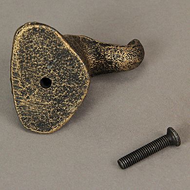 Antique Gold Finish Cast Iron Elephant Head Cabinet Knob Drawer Pulls Set of 6