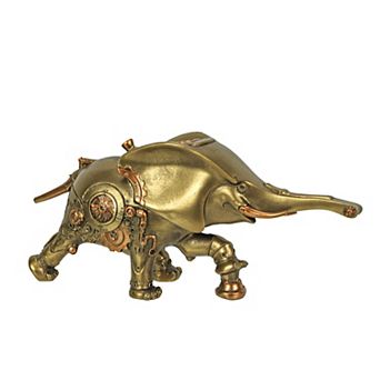 Resin Bronze Copper Steampunk Elephant Sculpture Decorative Home Decor Figurine