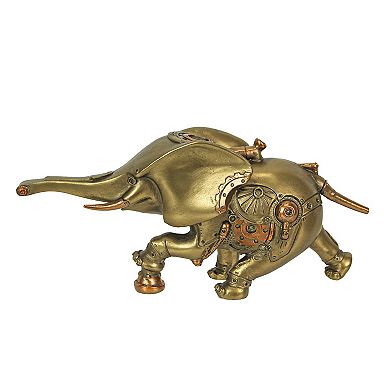 Resin Bronze Copper Steampunk Elephant Sculpture Decorative Home Decor Figurine