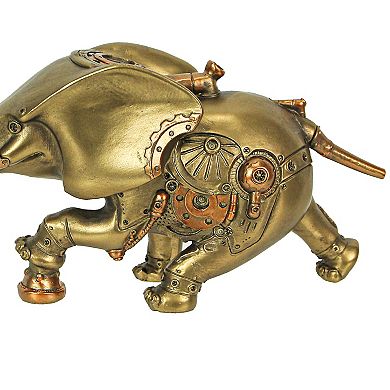 Resin Bronze Copper Steampunk Elephant Sculpture Decorative Home Decor Figurine