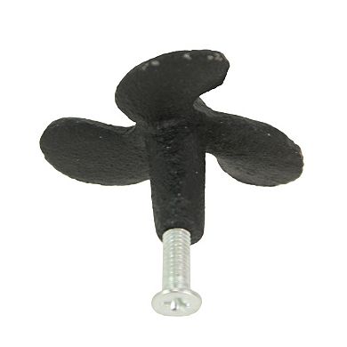 Set of 6 Black Cast Iron Boat Propeller Cabinet Knob Nautical Drawer Pull Decor