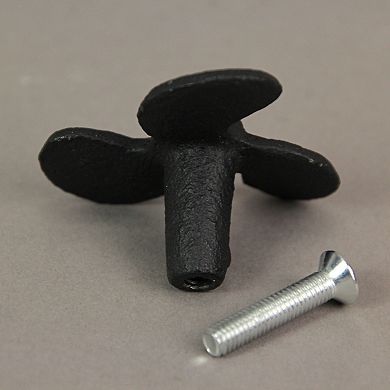 Set of 6 Black Cast Iron Boat Propeller Cabinet Knob Nautical Drawer Pull Decor