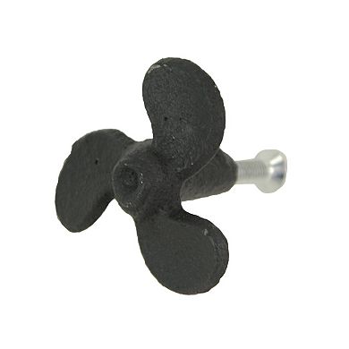 Set of 6 Black Cast Iron Boat Propeller Cabinet Knob Nautical Drawer Pull Decor