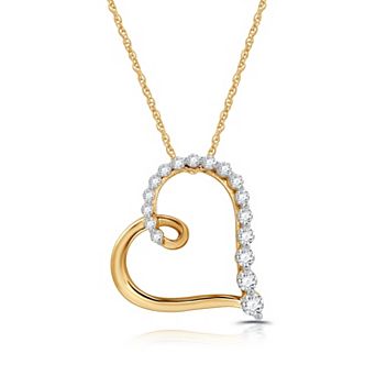 Diamond Essentials 14k Gold Flash Plated 1/3 Carat T.W. Lab Grown Diamond Pendant Necklace