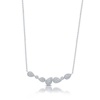 Diamond Essentials Sterling Silver 3/8 Carat T.W. Lab-Grown Diamond Teardrop Necklace
