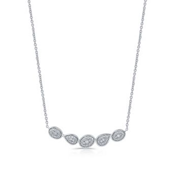 Diamond Essentials Sterling Silver 3/8 Carat T.W. Lab-Grown Diamond Teardrop and Bezel Necklace