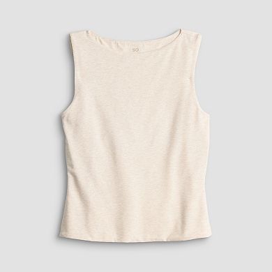 Juniors' SO Boatneck Tank Top