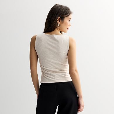 Juniors' SO Boatneck Tank Top