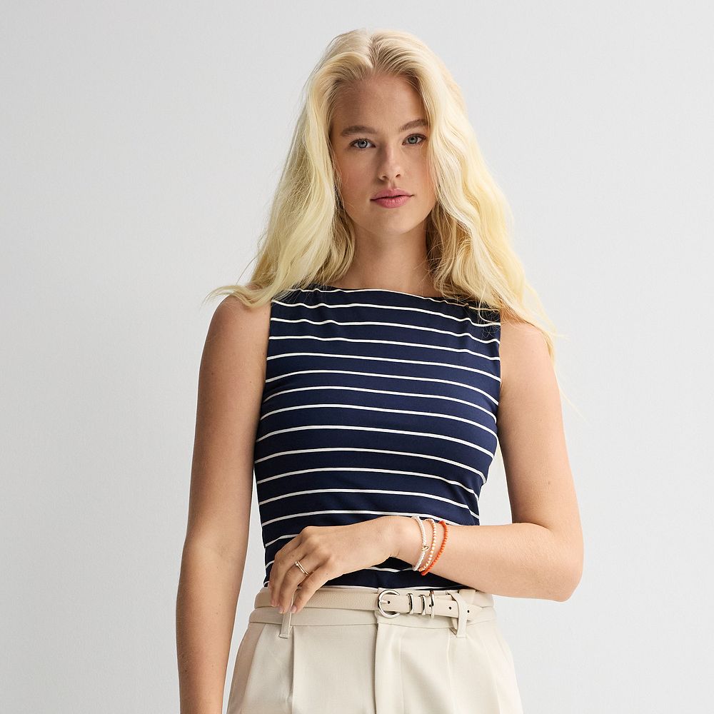 Juniors' SO® Boatneck Tank Top