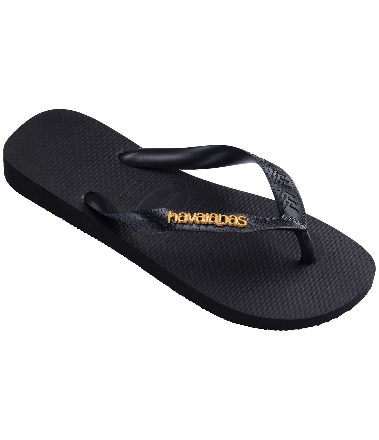 Женские сандалии Havaianas Metallic Flip Flops, цвет: Чёрный