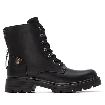 Refresh Women's Back Zipper Combat Booties 173024