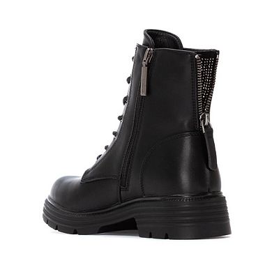 Refresh Women's Back Zipper Combat Booties 173024