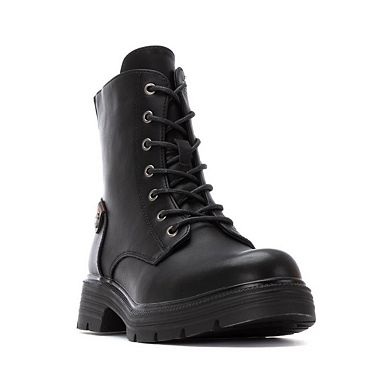 Refresh Women's Back Zipper Combat Booties 173024