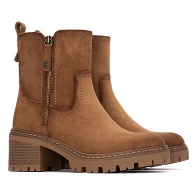 Refresh Women's Side Zipper Suede Booties 173023