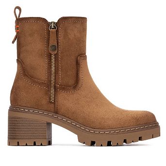 Refresh Women's Side Zipper Suede Booties 173023