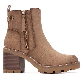 Refresh Women's Side Zipper Suede Booties 173031