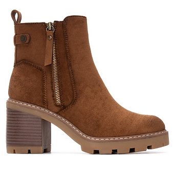 Refresh Women's Side Zipper Suede Booties 173031