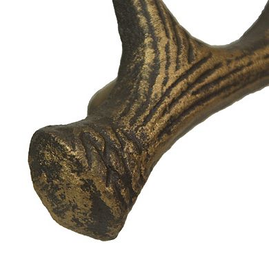 Antique Bronze Cast Iron Rustic Deer Antler Drawer Pull Cabinet Handle Set of 6