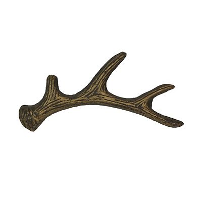 Antique Bronze Cast Iron Rustic Deer Antler Drawer Pull Cabinet Handle Set of 6