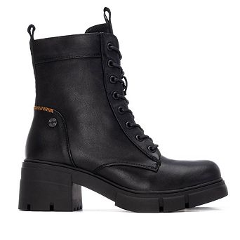Refresh Women's Block Heel Combat Booties 172906