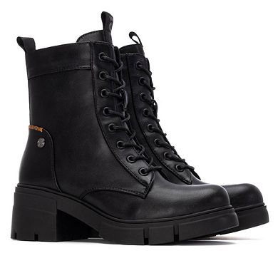 Refresh Women's Block Heel Combat Booties 172906