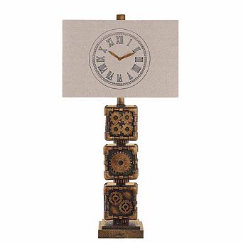Clockworks Antique Bronze Finish Table Lamp 29 in Tall