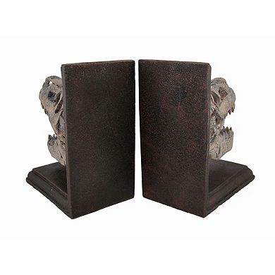 Set of 2 Tyrannosaurus Rex T-Rex Skull Bookends