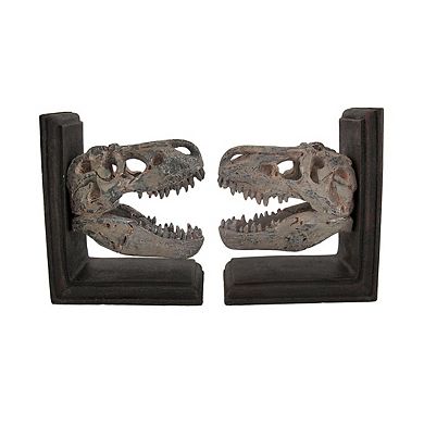 Set of 2 Tyrannosaurus Rex T-Rex Skull Bookends