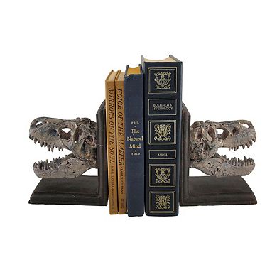 Set of 2 Tyrannosaurus Rex T-Rex Skull Bookends
