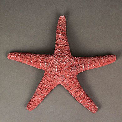 Set of 3 Resin Starfish Wall Hanging Sculptures Coastal Home Decor Beach Art