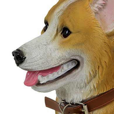Jasper the Welsh Corgi Dog Realistic Lifelike Statue with Reversible Sign