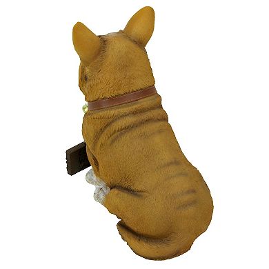 Jasper the Welsh Corgi Dog Realistic Lifelike Statue with Reversible Sign