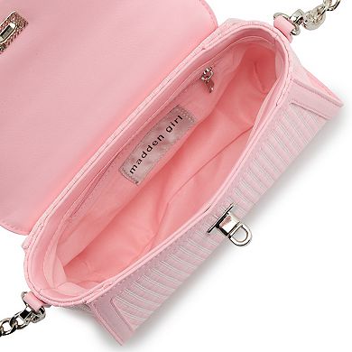 madden girl Straw Top Handle Bag with Charm