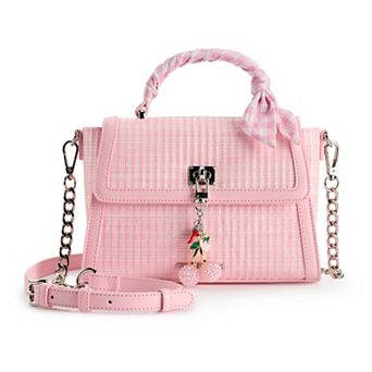 madden girl Straw Top Handle Bag with Charm
