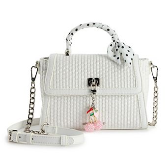 madden girl Straw Top Handle Bag with Charm