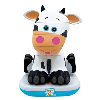 Stack-a-Roos Baby Cow, Barnyard Animal Stacking STEM Toy for Babies, Toddlers