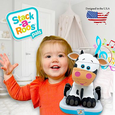 Stack-a-Roos Baby Cow, Barnyard Animal Stacking STEM Toy for Babies, Toddlers