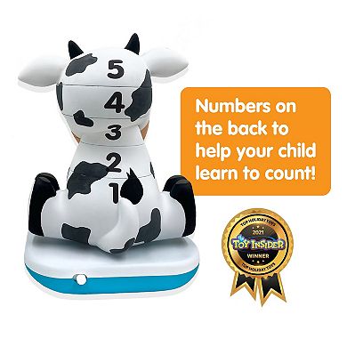 Stack-a-Roos Baby Cow, Barnyard Animal Stacking STEM Toy for Babies, Toddlers