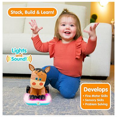 Stack-a-Roos Baby Horse, Barnyard Animal Stacking STEM Toy for Babies, Toddlers